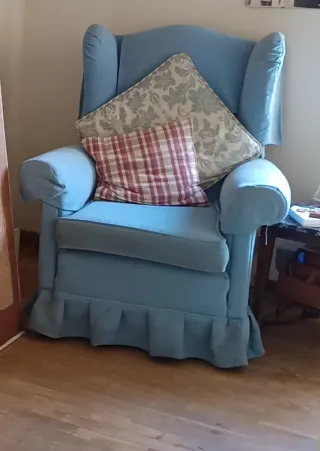 2 Butacas de tela azul