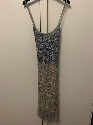 Abito elegante paillettes oro e argento