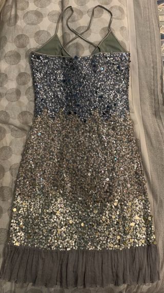 Abito elegante paillettes oro e argento