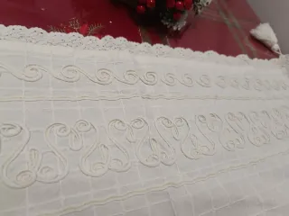 Copritavolo bianco pizzo 92x90cm