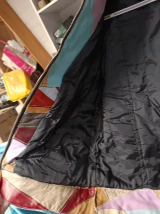 Cazadora Piel Vintage Multicolor