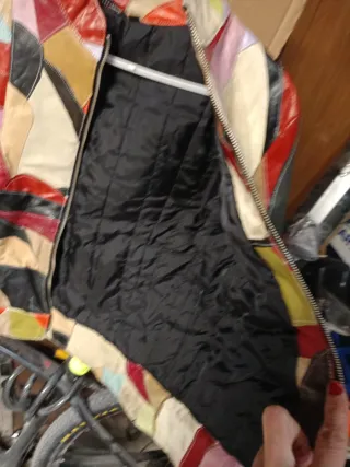 Cazadora Piel Vintage Multicolor