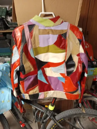 Cazadora Piel Vintage Multicolor