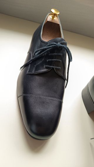 Scarpe artigianali in pelle blu N. 44