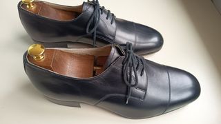 Scarpe artigianali in pelle blu N. 44