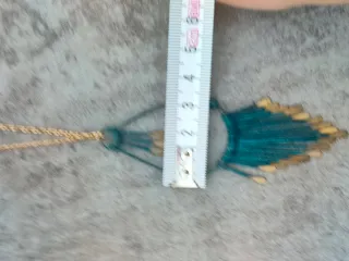 Collar vintage flecos oro y turquesa