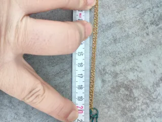 Collar vintage flecos oro y turquesa