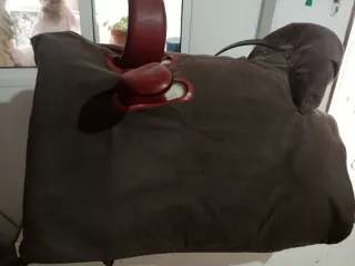 Montura de amazona color cereza