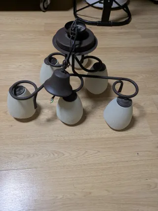 Lámpara de forja 6 tulipas