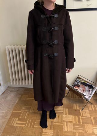 Parka larga mujer Cortefiel marrón ante