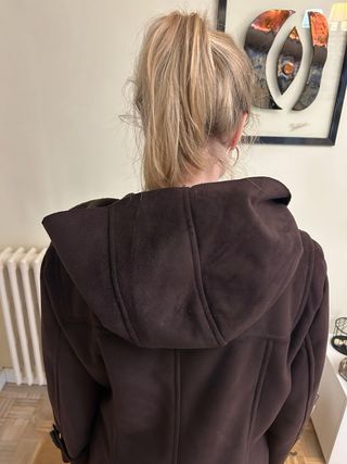 Parka larga mujer Cortefiel marrón ante