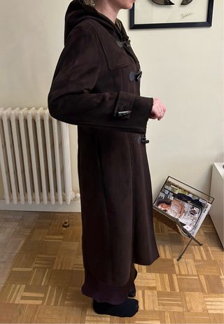 Parka larga mujer Cortefiel marrón ante