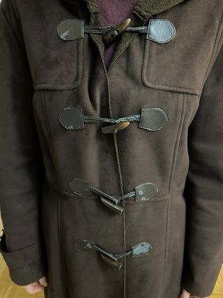 Parka larga mujer Cortefiel marrón ante