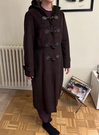 Parka larga mujer Cortefiel marrón ante