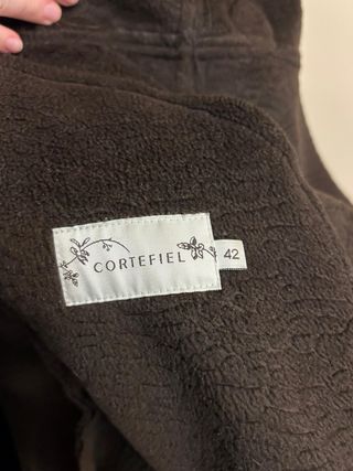 Parka larga mujer Cortefiel marrón ante