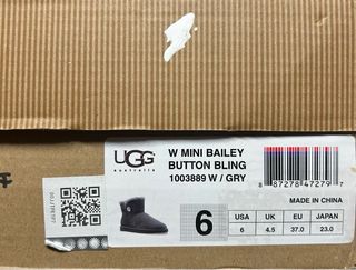 Ugg Mini Bailey Button Grigio Tg 37