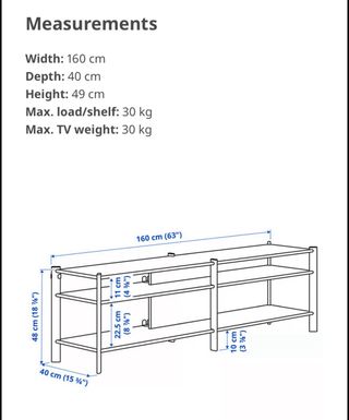 Mueble TV negro metal y madera