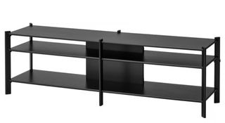 Mueble TV negro metal y madera