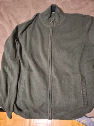 Jersey hombre verde oliva cremallera