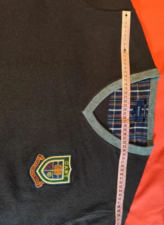 Maglione Gant Uomo Scollo V Marrone Grigio Taglia