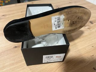 Bailarinas LT de ante negro y con lazo, talla 39