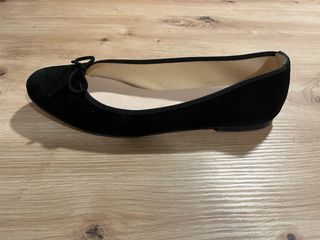 Bailarinas LT de ante negro y con lazo, talla 39