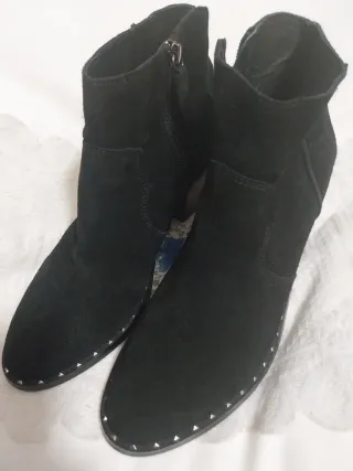 Chollo-Botines Bibi Lou ante negro tachuelas nuevo