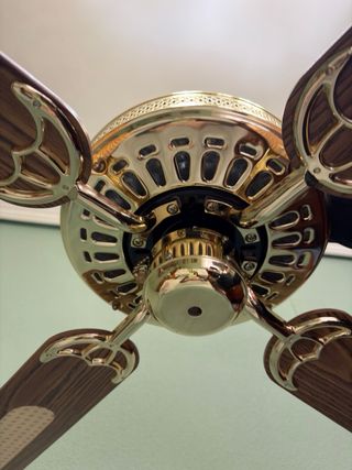 Ventilador de techo vintage madera y metal