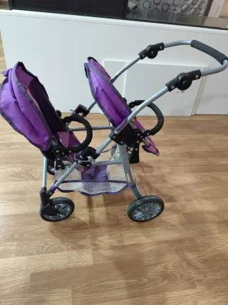 Carrello per bambole doppio viola