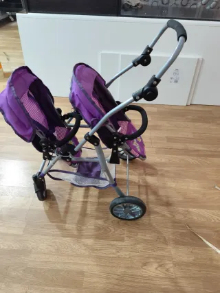 Carrello per bambole doppio viola
