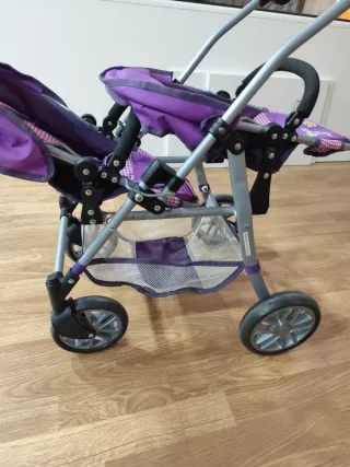 Carrello per bambole doppio viola