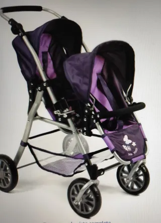 Carrello per bambole doppio viola