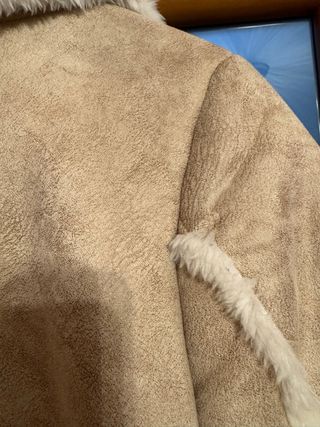 Montone donna beige e bianco