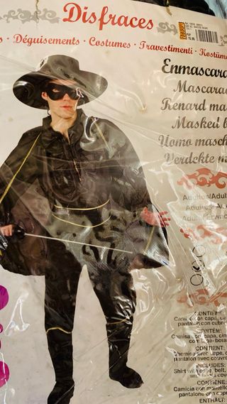 Disfraz Zorro Enmascarado Talla M/L