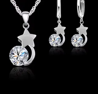 Colgante y pendientes plata 925 estrella