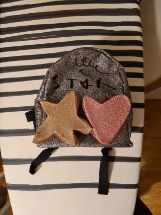 Mochila niña paseo lentejuelas estrellas y corazón