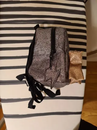 Mochila niña paseo lentejuelas estrellas y corazón