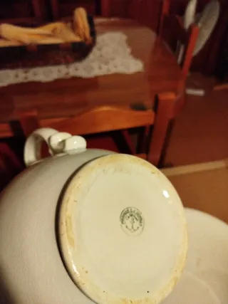 Jarra y palangana Cartuja Sevilla antigua