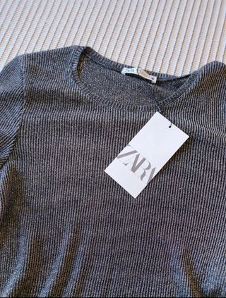 ❤️ZARA TOP PLATEADO