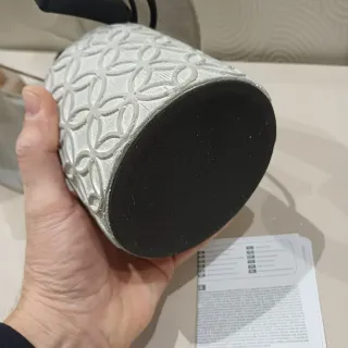 Coppia Lampade Tavolo Comodino Ceramica Tessuto