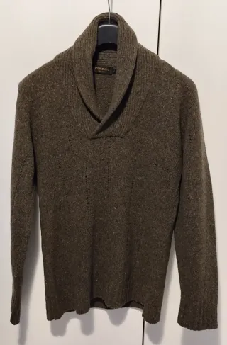 Maglione Diesel uomo collo sciallato marrone M