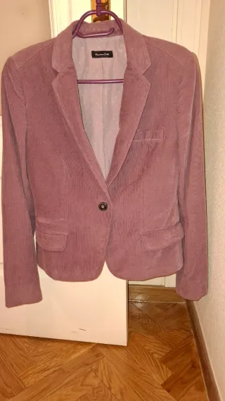 Chaqueta micropana rosa Massimo Dutti