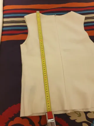 Conjunto lana top y falda beige T. M