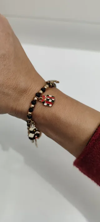 Braccialetto con Charms Natale Fiocco Neve Renna