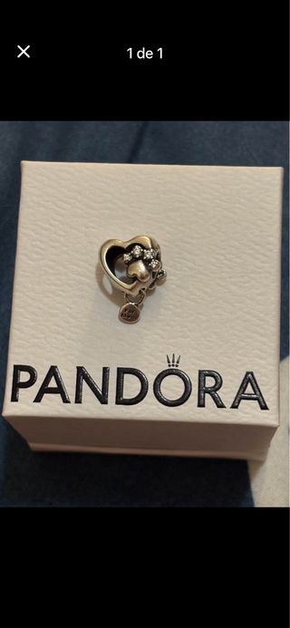 Pandora Charm Corazón Huella Mascota Plata