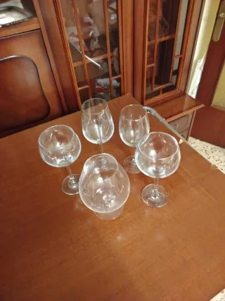 Set di 5 bicchieri da liquore in cristallo ad alta capacità