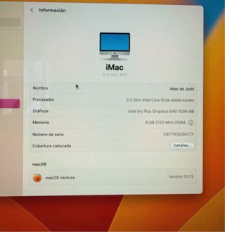 iMac 2017 con teclado y ratón (originales Apple)