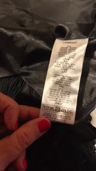 Vestido fiesta flecos corto negro