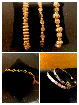 Lote 6 pulseras doradas