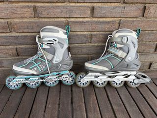 Patines Rollerblade grises y turquesa. talla 39